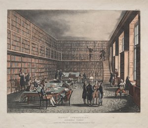 रॉयल इंस्टीट्यूशन, एल्बमर्ले स्ट्रीट, 1809। द्वारा थॉमस रोलैंड्सन