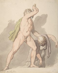 1780-1827 में उफीजी में बेहोशी की हालत में महिला लुडोविसी गॉल को सहारा देते हुए खड़ा नग्न आदमी। द्वारा थॉमस रोलैंड्सन