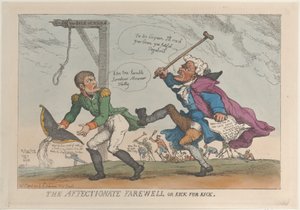 द अफेक्टेट फेयरवेल, या किक फॉर किक, 17 अप्रैल, 1814., 17 अप्रैल, 1814। द्वारा थॉमस रोलैंड्सन