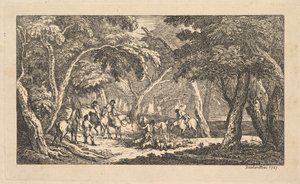 द डेथ - फॉक्स हंटिंग - ए लैंडस्केप सीन, 1787। द्वारा थॉमस रोलैंड्सन