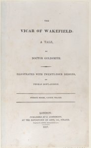 टाइटल पेज, द विकर ऑफ वेकफील्ड से, 1817, 1817। द्वारा थॉमस रोलैंड्सन