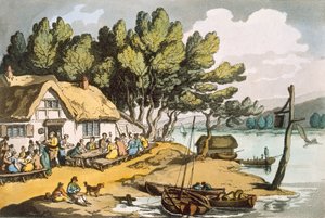 न्यूपोर्ट, आइल ऑफ वाइट, पब के पास देखें। 1822. द्वारा थॉमस रोलैंड्सन