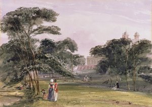 वेधशाला के नीचे पार्क में आंकड़े, ग्रीनविच, c.1850 (जल रंग) द्वारा थॉमस शॉटर बॉयज़