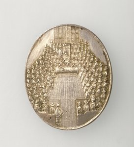 डनबर मेडल संसद भवन का चित्रण 1650 (रिवर्स) (रजत) द्वारा थॉमस साइमन