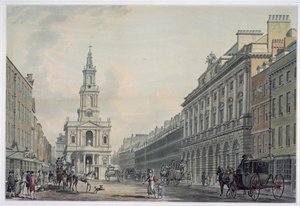 सोमरसेट हाउस और सेंट मैरी ले स्ट्रैंड के साथ स्ट्रैंड, 1781 (एक्वाटिंट)