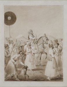Portrait of Maharana Bhim Singh of Udaipur on horseback द्वारा थॉमस स्टॉथर्ड