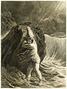 रॉबिन्सन Crusoe जहाज पर चढ़ गया और एक चट्टान से चिपक गया रॉबिन्सन Crusoe, या यॉर्क, मेरिनर के जीवन और अजीब आश्चर्यजनक एडवेंचर्स से डैनियल डेफो द्वारा