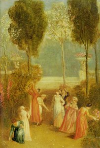 गार्डन, c.1820 (तेल पैनल पर) द्वारा थॉमस स्टॉथर्ड