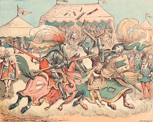 मध्य युग में एक टूर्नामेंट, c1884