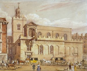 वेस्ट में सेंट डंस्टन का चर्च, फ्लीट स्ट्रीट, सिटी ऑफ़ लंदन, 1827 द्वारा थॉमस टैलबोट बरी