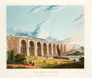 सैंकी वैली के पार वायाडक्ट, वॉरिंगटन, चेशायर, फरवरी 1831।