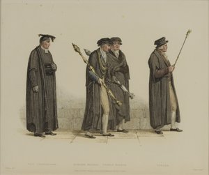 कुलपति, एस्क्वायर बीडल, येमन बीडल, वेरगर, जे। अगार द्वारा उत्कीर्ण, आर। एकरमन की &39;हिस्ट्री ऑफ ऑक्सफोर्ड&39;, 1813 में प्रकाशित (हाथ से रंगा हुआ उत्कीर्णन)