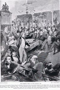 घर में सर रॉबर्ट पील, 1846, &39;हचिंसन की कहानी ब्रिटिश नेशन की कहानी&39;, c.1923 द्वारा थॉमस वाल्टर विल्सन