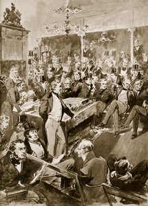 घर में सर रॉबर्ट पील, 1846, &39;हचिंसन की कहानी ब्रिटिश नेशन की कहानी&39;, c.1923 द्वारा थॉमस वाल्टर विल्सन