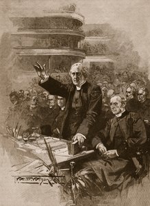रॉयल अल्बर्ट हॉल, 1893 में प्रदर्शन में कैंटरबरी का आर्कबिशप, &39;कासेल इलस्ट्रेटेड हिस्ट्री ऑफ इंग्लैंड&39; (सेपिया फोटो) द्वारा थॉमस वाल्टर विल्सन