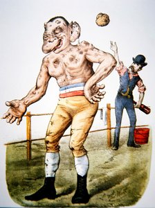 'द लॉसर' या 'थ्रोइंग-इन द स्पंज', क्यूरियर एंड इव्स द्वारा 1883 में प्रकाशित पुरस्कार-विरोधी कार्टून (कलर लिथो)