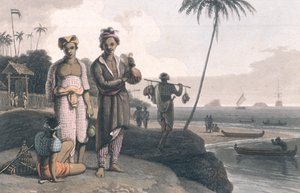 जावा के मलय, कलाकारों द्वारा उत्कीर्ण, पब। लोंगमैन, हर्स्ट, रीस और ओर्मे, लंदन, 1810 द्वारा द्वारा थॉमस और विलियम डेनियल