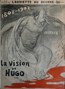 L#39;Assiette au Beurre 47 का कवर, रंगीन व्यंग्य, फरवरी, ह्यूगो विक्टर का विज़न द्वारा थियोफाइल एलेक्जेंडर स्टीनलेन