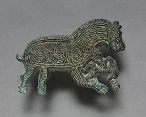 वुल्फ अटैकिंग ए मैन, 400-300 ईसा पूर्व (कांस्य) द्वारा थ्रेसियन थ्रेसियन