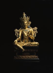 Avalokiteshvara का शाही आंकड़ा (474250 से 474254 देखें) (गिल्ट कांस्य) द्वारा तिब्बती स्कूल