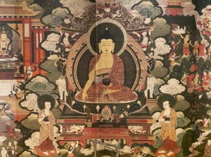 बुद्ध शाक्यमुनि के जीवन के दृश्य द्वारा तिब्बती स्कूल