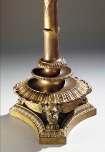 &39;पोपी&39; फ्लोर लैंप, c.1910 (लीडेड ग्लास और गिल्ट ब्रॉन्ज)