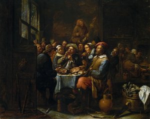 एक मधुशाला का आंतरिक भाग, सी. 1650-1660. द्वारा तिलबोर्ग