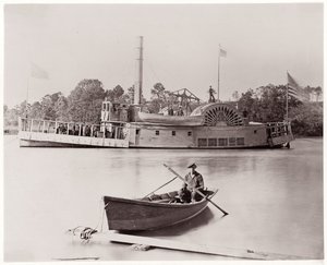यूएस गनबोट, 1861-65 (ग्लास निगेटिव से एल्बम सिल्वर प्रिंट)