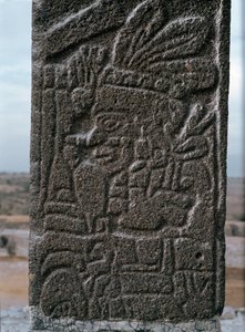 Tlahuizcalpantecuhtli . के मंदिर की राहत द्वारा टोलटेक टोलटेक