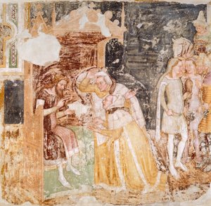 टॉमासो दा मोडेना (1326-1379), फ्रेस्को द्वारा इंग्लैंड के राजा से राजदूतों को भेजना, सेंट उर्सुला की कहानियों से विस्तार से द्वारा टोमासो दा (15वीं शताब्दी के अंत में) मोडेना