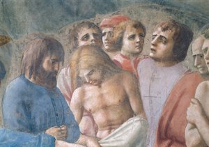 सेंट पीटर ने भीड़ में चेहरों का विस्तार बपतिस्मा दिया, c.1427 फ्रेस्को भी देखें 63311 द्वारा टोमासो मासासिओ