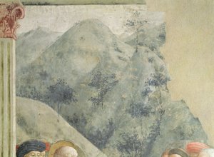 यरूशलेम में सेंट पीटर उपदेश: पहाड़ी लैंडस्केप, c.1427 द्वारा टॉमासो मासोलिनो दा पैनिकेल