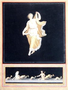 पोम्पियन अलंकारिक पेंटिंग की प्रतिलिपि, एक मनोरम वॉलपेपर डिजाइन, c,1790