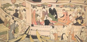सुमिदा नदी पर खुशी की नाव, सीए। 1788-90। द्वारा तोरी कियोनगा