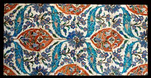 आठ कम्पोजिट इज़निक पॉलीक्रोम स्क्वायर टाइल्स, c.1575 द्वारा तुर्की स्कूल