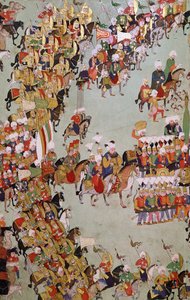 एग्री की विजय, एग्री फ़ेथिनेसमेसी से (स्याही, wc और सोने की पत्ती मखमल पर द्वारा तुर्की स्कूल