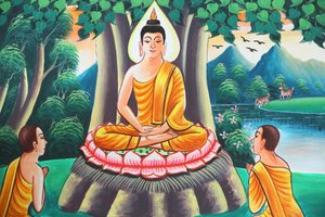 20151103, कासी, लाओस : शाक्यमुनि बुद्ध के जीवन की कहानी को दर्शाती पेंटिंग द्वारा अज्ञात