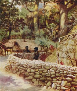 ए चीफ हाउस, न्यू हेब्रिड्स, 1923। द्वारा अज्ञात