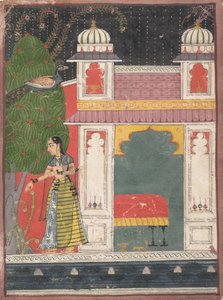 एक नायिका प्लकिंग ए फ्लावर: पेज फ्रॉम ए डिसपायर्ड नैयिकाबेड़ा, सीए। 1660-1680। द्वारा अज्ञात