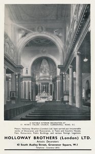 सेंट पीटर्स इटालियन चर्च, 1933 में एक उल्लेखनीय आंतरिक सजावट द्वारा अज्ञात