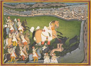 18 वीं सदी के अंत में, 18 वीं शताब्दी के अंत में एक राजकुमार ने अपने रेटिनू के साथ शिकार किया। द्वारा अज्ञात
