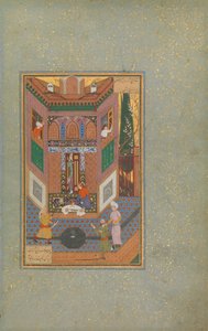 एक रफ़ियन एक गरीब आदमी का जीवन बख्शता है, फोलियो 4v मंटिक अल-तेर भाषा के पक्षियों से, c16 द्वारा अज्ञात
