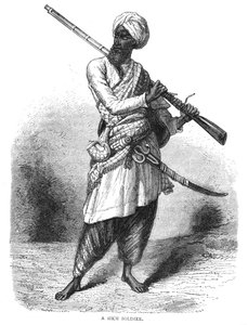 ए सिख सोल्जर, c1880 द्वारा अज्ञात