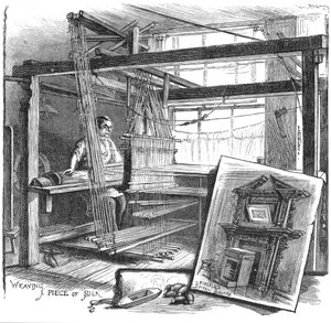 उनके हाथ करघे, 1884 में एक स्पाइटलफिल्ड सिल्क जुलाहा द्वारा अज्ञात