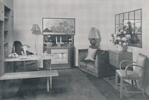 एक भोजन और बैठने का कमरा, 1942। द्वारा अज्ञात