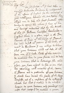 4 दिसंबर 1657, 1899 को ऑलिवर क्रॉमवेल द्वारा कार्डिनल माज़रीन को एक पत्र द्वारा अज्ञात