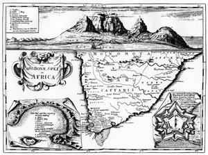 केप ऑफ गुड होप, दक्षिण अफ्रीका का एक नक्शा, 1719 1931 द्वारा अज्ञात