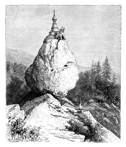 एक शिवालय 1895 में एक शिलाखंड के ऊपर गिरा द्वारा अज्ञात
