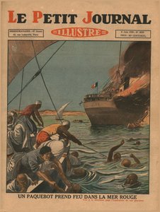 1930 के लाल सागर में एक जहाज में आग लग गई। द्वारा अज्ञात