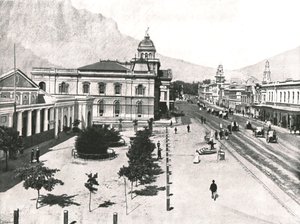 Adderley Street, वाणिज्यिक विनिमय और मानक बैंक, केप टाउन, दक्षिण अफ्रीका, 1895 के साथ। द्वारा अज्ञात